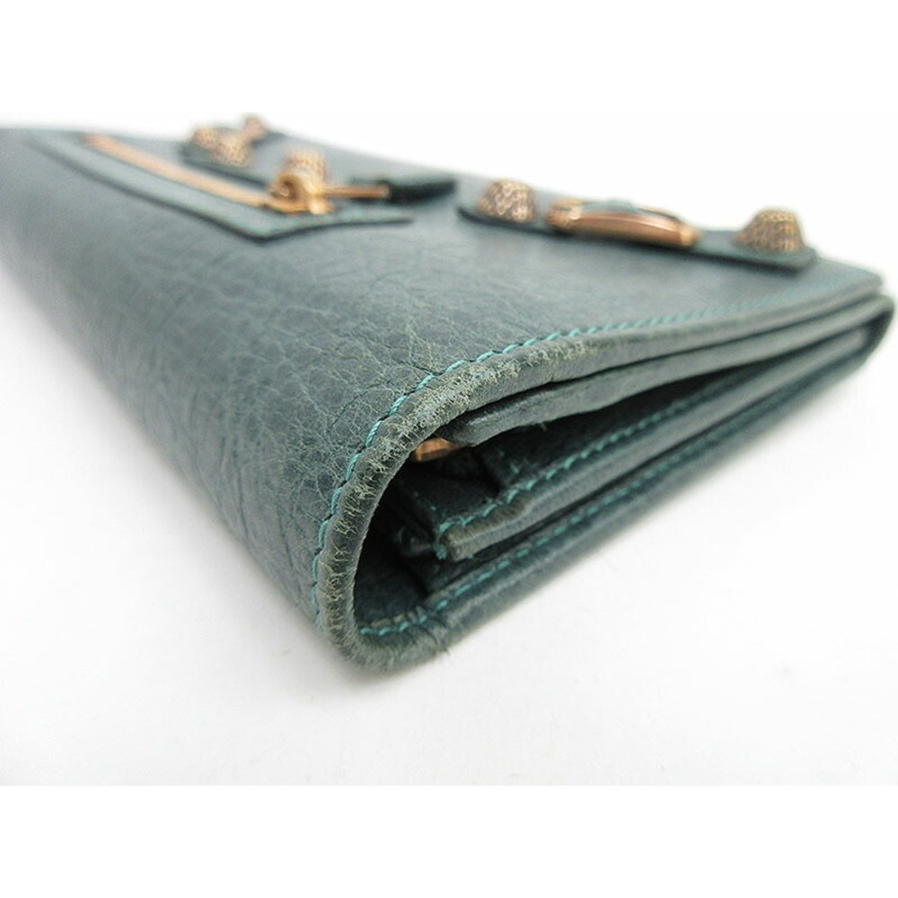 Balenciaga Conti Green Long Leather Giant Wallet - Picture 5 of 8